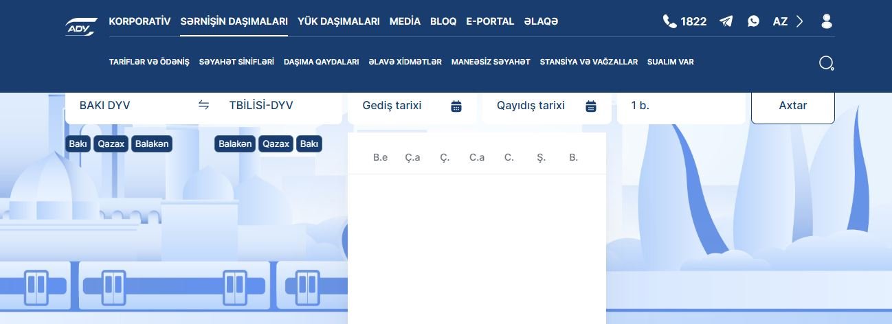 Bakı–Tbilisi qatarına bilet satışı başlayan kimi sayt çökdü - FOTO