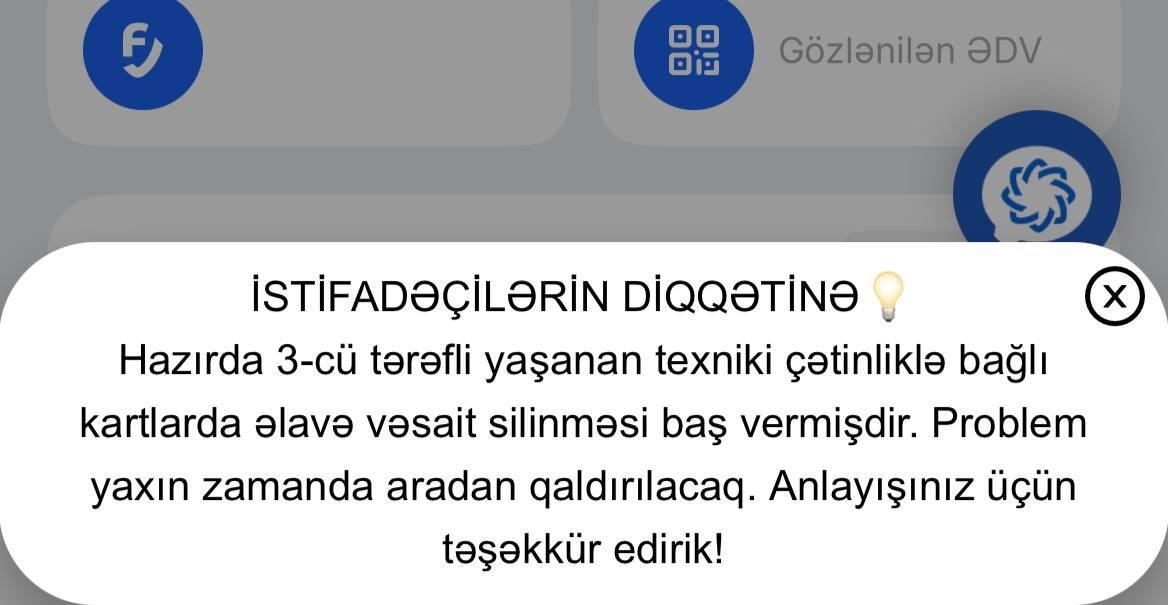 ABB kartlarından silinən pullar geri qayıtdı